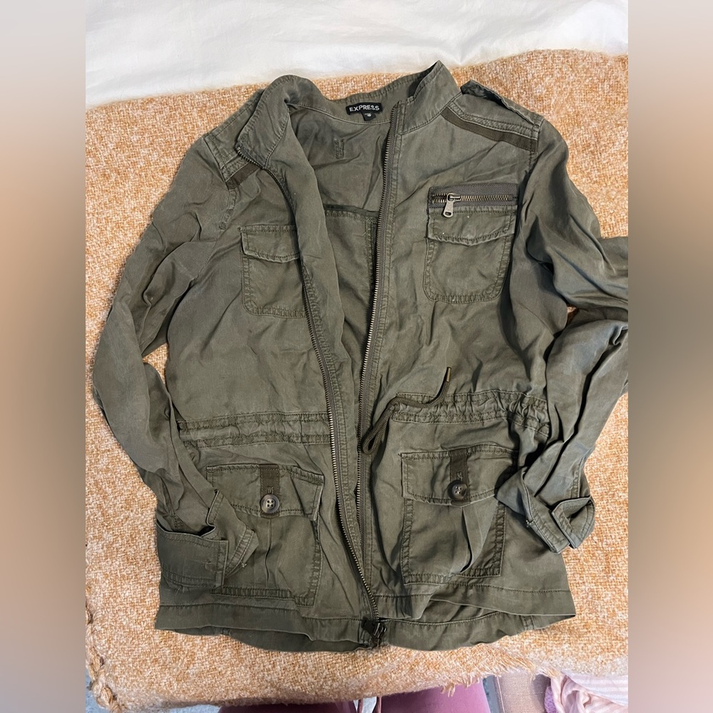 Express green utility jacket